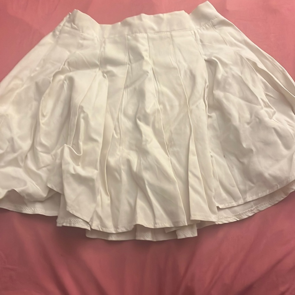 Cream colored mini skirt
